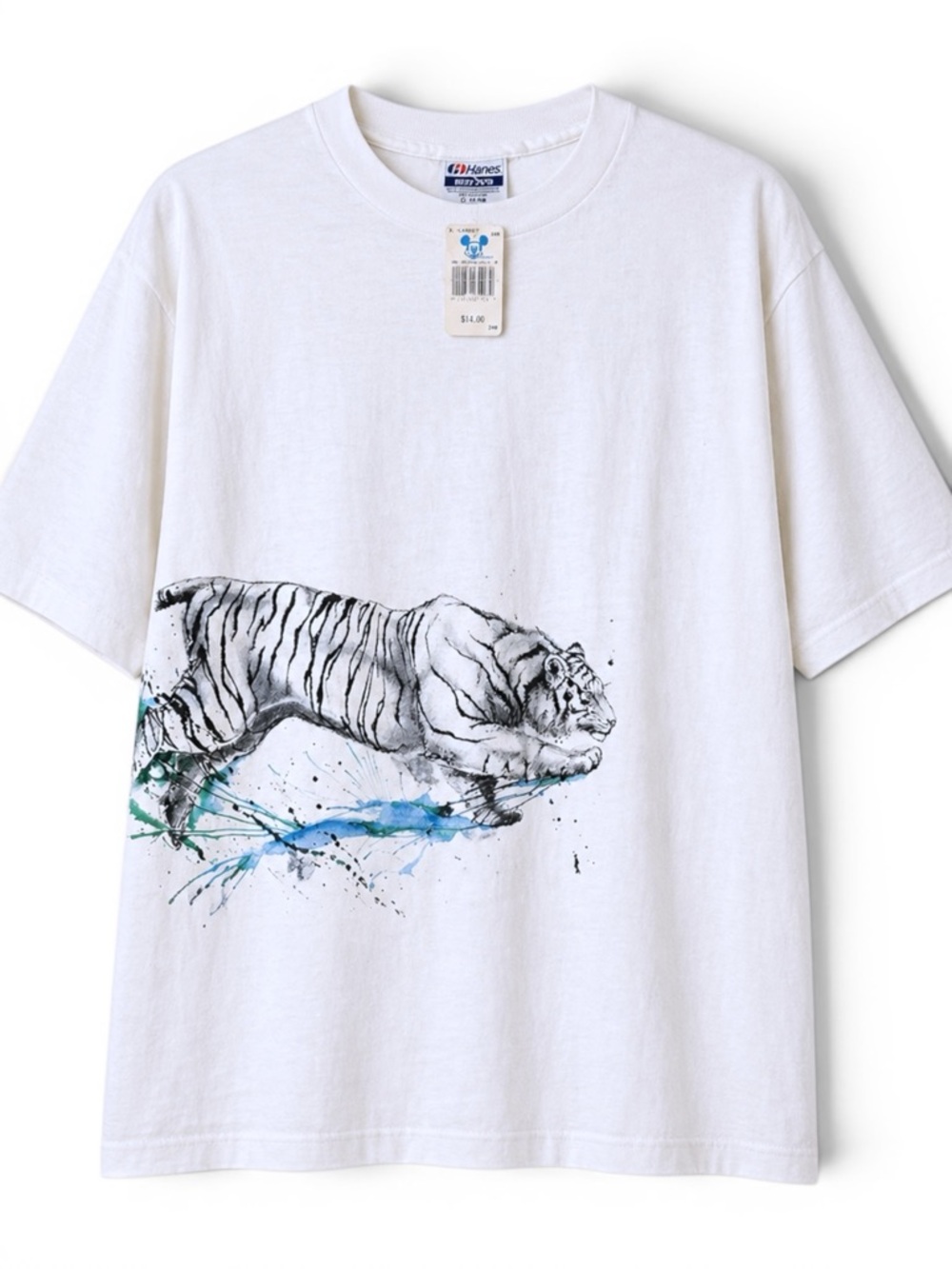 Vintage 1989 Disney Tiger Graphic Tee NWT USA Single Stitch White XL